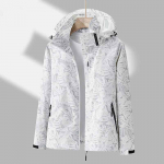 Moteri&scaron;ka kamufliažinė rudens pavasario plona striukė su gobtuvu, vandeniui atspari vėjo striukė lauke, bėgimo sportui, kvėpuojantis paltas