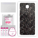 apgo Protective Skin Sticker for the back compatible with OnePlus 3, Wrap Film, Foil, Vinyl - Pattern Carbon Black Pixel