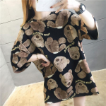 vasara Moterys juokingi Animaciniai me&scaron;kiukai Negabaritiniai grafiniai mar&scaron;kinėliai rožiniai y2k Vir&scaron;utiniai madingi mar&scaron;kinėliai harajuku Unisex gatvės apranga one size