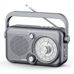 Daugiafunkcinis belaidis Bluetooth garsiakalbis Viso diapazono FM/AM radijas Kortelė USB atmintinė Didelio garsumo MP3 grotuvas pilka spalva