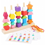 Montessori mediniai žaislai, spalvų derinimo dėlionės žaidimas, spalvotas karoliukų spalvos pažinimas ankstyvojo ugdymo žaislai Dovana vaikams