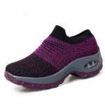 Moteri&scaron;ki laisvalaikio batai Madingi amortizuoti platforminiai sportbačiai Ėjimui Sportiniai batai Tinklelio platforminiai moteri&scaron;ki bėgimo batai Zapatillas De Mujer 38 violetinė