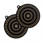 2 vnt Nelipnus silikoninis viryklės kilimėlis indukcinis kaitlentės apsauginis 9,5 colio daugkartinis padėklas, skirtas kaitlentės kar&scaron;čiui atspariam viryklės dangčiui 2pcs