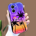 For Honor 90 Lite P30 Pro Infinix Hot 30 40 40i 40 Pro Smart 8 Pro Vivo V29e V30e Paplūdimys Kokosų palmės Kreminės tekstūros Mink&scaron;tas silikoninis telefono dėklas Honor 90 5G balta