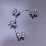 Diamond Butterfly ausų kabliukai &ndash; be auskarų auskarų, mieli ir madingi auskarai keliaujantiems į darbą ir atgal, garsenybės stiliaus