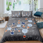 Laboratorinė patalynė Chemijos laboratorijos antklodės užvalkalų komplektas Vaikams Paaugliams Bandymo vamzdelis Mikroskopas Grafiti antklodės užvalkalas Mokslo tema 140x200cm 3pcs