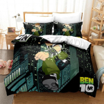 3D animacinių filmų Ben10 antklodės užvalkalas su pagalvės užvalkalu, vienvietis dvivietis dvivietis labai didelis lovos komplektas namų tekstilei AU King 240x210cm