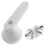 Elektrinis pūkų rinkiklis Elektrinis pūkų rinkiklis 6 a&scaron;menys Pūkų rinkiklis Drabužių skustuvas Nuimamas dėklas drabužiams megztiniui balta