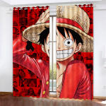 Monkey D Luffy Tamsinanti užuolaida, One Piece, Poliesteris, Animacinis, Tinka miegamajam, Vaikams, Suaugusiems, Kambario dekoravimui, Dovanoms 183x160cm&Grommet Top