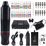 Kaukolė Ne. 1 Variklinis tatuiruočių ra&scaron;iklio rinkinys studentams Skull No. 1 Motor Pen Set gray