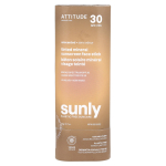 ATTITUDE, Tonuotas mineralinis apsauginis nuo saulės veido pie&scaron;tukas, SPF 30, Be kvapo, 0,7 oz (20 g) beige