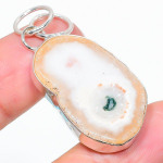 Solar Quartz Handmade 925 Sterling Silver Jewelry Pendant 1.77 j4t87