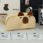 Madingas penalas vaikams, mielas animacinis siuvinys, kapibara, kačiukas, pie&scaron;tukinė, didelės talpos, kanceliarinių prekių laikymo krep&scaron;ys