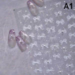 Perlinis nėrinių lankelio formos nagų lipdukas su deimantais reljefinis lipdukas patobulinimas lipnusis lipdukas stereoskopinis pasidaryk pats 1