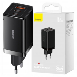 Ładowarka Sieciowa Baseus Gan5 Pro 2Xusb-C + Usb, 65W (Czarna)