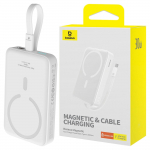 Magnetinis i&scaron;orinis akumuliatorius Baseus Magnetic Mini 10000 mAh, USB-C 30W Magsafe (Baltas)