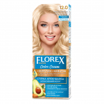 Florex Super ilgalaikiai plaukų dažai kremas - Suteikia jūsų plaukams gilų maitinimą, Padaro jūsų plaukus &scaron;velnius ir &scaron;ilko blizgesio. Ultra-Blonde 12.0