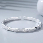 Sidabruotas bambuko apyrankės bangle: Matinis lydinys, madinga dovana moterims ir vyresnio amžiaus žmonėms