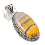 Bumble Bee Jasper Gemstone Handmade 925 Sterling Silver Pendant 2.56 y9j43