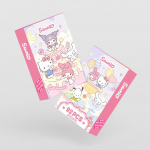 Sanrio fotokortelių iliustracijos 60 vnt. + mini lipdukai 32 vnt.