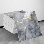 Auksu kniedytos koliažinės imitacinės plytelės sienų lipdukai virtuvės sienelės, vonios kambario ir svetainės dekorui, lipnūs putų lipdukai 20 PCS