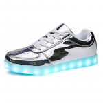 Unisex LED &scaron;viečiantys batai: USB įkraunami &scaron;viečiantys sportbačiai Size 43 sidabras