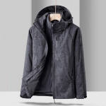 Vyri&scaron;ka porinė trys viename klevo lapo striukė su flisiniu pamu&scaron;alu, neperpučiama ir neper&scaron;lampama, dviejų dalių alpinizmo kostiumas XXXXXL juoda