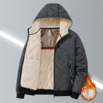 Vyri&scaron;kas storas parkas, &scaron;iltas žieminis striukė su vilnos pamu&scaron;alu, ka&scaron;myro vilnos paltas, vėjui atsparus, lauko, medvilne pamink&scaron;tintas 5XL pilka