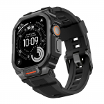 Dėklas+Dirželis Apple Watch Ultra 3 2 49mm Juosta Priedai Sportinis Silikoninis Apyrankė+Metalinis Apsauginis Bamperis iWatch Dangtelis 49mm Ultra 3/2/1 49mm &A juoda
