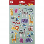 Gommettes - Stickers - Animaux - Safari - Lion - Z&egrave;bre - El&eacute;phant - 28 pi&egrave;ces - Apli Kids