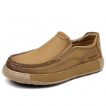 Madingi rankų darbo kasdieniai odiniai batai Rankų darbo vyri&scaron;ki loaferiai Verslo slip-on batai Klasikiniai mink&scaron;ti žygio batai Neslystanti avalynė vairavimui 38 geltona