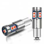 DuaBhoi BAX9S H6W LED 150&deg; pozicijos lemputė su įmontuotu CANBUS klaidų slopintuvu, 9 3030 diodai BAX9S 150&deg; H6W raudona