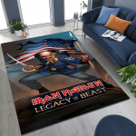 3D Geležinių Merginų Muzikos Grupės Meninis Kilimas-Takelis Miegamajam Svetainei Sofai Namų Durų Takelis Dekoras, Didelis Vaikams Neslystantis Grindų Takelis 60x90cm( 23x35in )