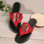 Vasaros mados paprastos metalinės sagties segtukai Flip-Flops Fashion Beach Didelio dydžio sandalai Moteri&scaron;ki Chaussure Femme Moteri&scaron;ki sandalai Zapatos De Mujer 43 juoda