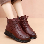 Moteri&scaron;ki batai 2024 žiema pliu&scaron;iniai &scaron;ilti sniego batai neslidžiu storu padu madingi motinos batai stori moteri&scaron;ki odiniai aulinukai CN 41(Insole 25.5 cm