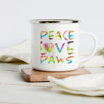 Peace Love Dogs Spaudinys Kūrybingi Emaliuoti Kavos Puodeliai Animaciniai Taksai &Scaron;uns Pėda Vakarėlis Alus Sultys Pieno Puodeliai Draugo Gimtadienio Dovanos 360ML