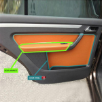 4 vnt. Mikropluo&scaron;to odos interjero durų panelės / Durų porankio dangtelio apdaila VW Touran 2006 2007 2008 2009 2010 2011 2012 - 4xDoor Armrest B-red