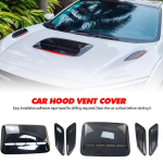3 vnt. Universalūs anglies pluo&scaron;to automobilio dekoratyviniai korio oro įsiurbimo gaubto oro kau&scaron;elio gaubto ventiliacijos dangtelio lipdukai apdaila 1PC A Black