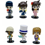 6 vnt./rinkinys Detective Conan Vasaros sodų vakarėlių serija Conan Edogawa Mouri Ran Haibara Ai figūrėlės Kolekcionuojamas dekoravimo modelis Žaislas