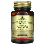 Solgar, poliežuvinis metilkobalaminas (Vitaminas B12), 5 000 mcg, 60 tablečių