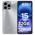 DOOGEE Note 58 Android i&scaron;manusis telefonas 16, 32(8+24) GB+128GB/2TB TF Mobilusis telefonas, 6,75 HD+ 90Hz ekranas, 6250mAh, 16MP+8MP Mobilusis telefonas atrakintas, 4G dviejų SIM kortelių sidabras
