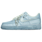 Nike Air Force 1 07 Leather Slip-Resistant Abrasion Resistant Low Top Riedlenčių Sportbačiai Moterims 315115-112 Mėlyni(Komanda A-AF1) 37.5