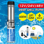 600W 12V/24V/48V 22m Žemės ūkio drėkinimo saulės vandens siurblys Auk&scaron;to kėlimo giliavandenis siurblys DC sraigtinis panardinamasis siurblys 48V