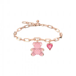 Swarovski Teddy serija 3D rožinis me&scaron;kiukas apyrankė Moteri&scaron;ka apyrankė 5642978 Box+Shopping Bag