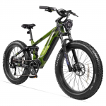 Cyrusher Ranger 2.0 Žalias/Baltas/Juodas 250W Variklis 52V 20Ah Nuimama Baterija 9 Greičiai 26x4.0 colių Padangos Kalnų Visureigių Elektrinis Dviratis žalia