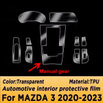 Automobilio interjero plėvelė, skirta Mazda 3 2019-2025, prietaisų skydelio, pianino plok&scaron;tės, centrinės konsolės, apsauganti nuo įbrėžimų, skaidri TPU, i&scaron; anksto supjaustyta plėvelė LHD