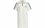Adidas Originals HOLIDAY PLAY mezgta suknelė trumpomis rankovėmis moteri&scaron;ka žadžiai balta IW6304 XS