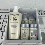 Kerastase Blizgus prabangus dovanų rinkinys 5 dalys 500 ml &scaron;ampūnas Maitinamasis atstatantis lygus blizgesys pažeistų plaukų priežiūros rinkinys