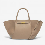 Demellier sparno formos odinė peties ne&scaron;iojama rankinė-tote premium įspūdžio moteri&scaron;ka rankinė didelės talpos kasdienė koldūno formos rankinė beige