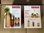 Clarins 4 dalių rinkinys: Itin stangrinantis tonikas 200 ml + Naujas dvigubas serumas 50 ml + Itin stangrinamieji dieninis ir naktinis kremai po 50 ml, Anti-age stangrinamasis drėkiklis